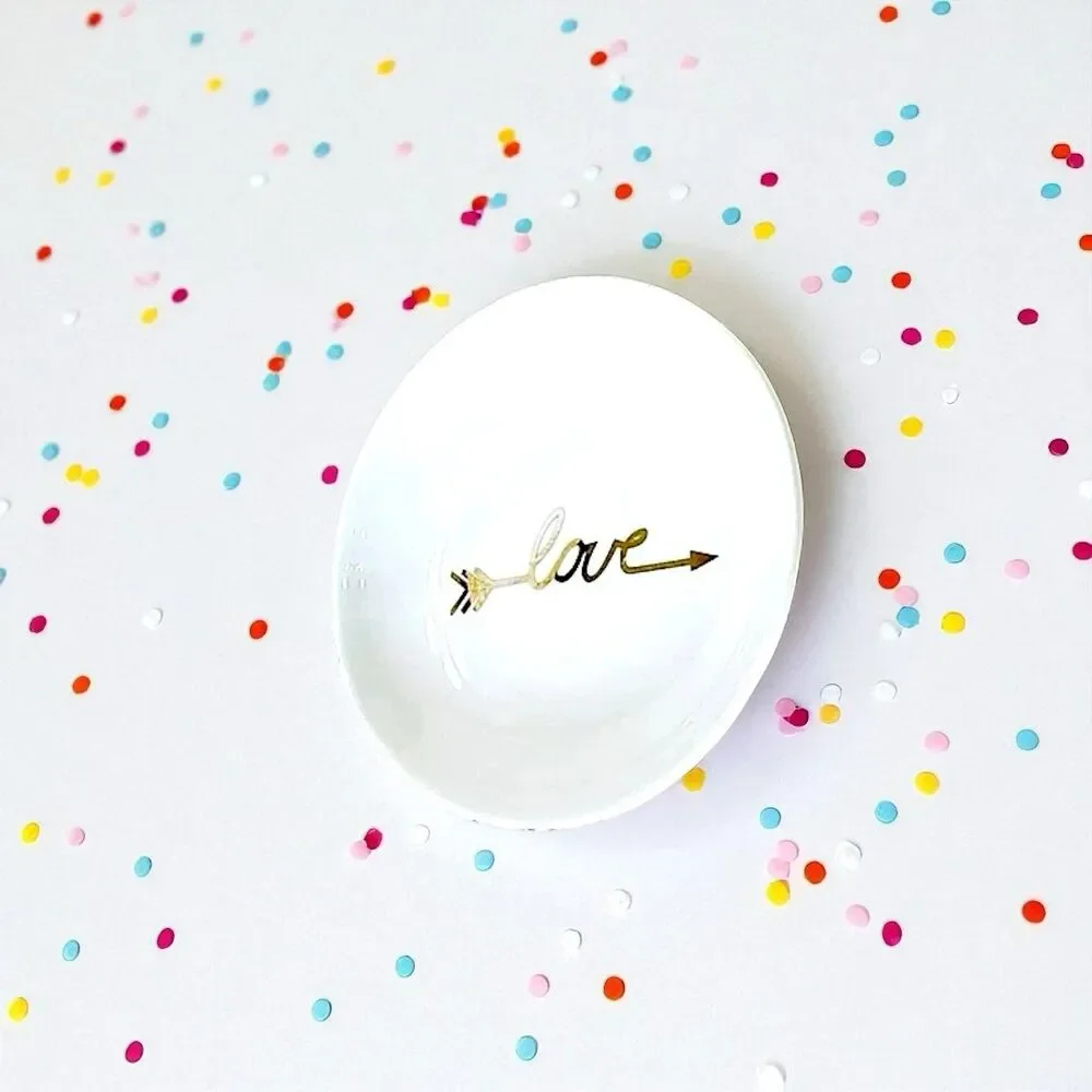 Kevia Style Love Jewelry Dish 4 Inch Ceramic Trinket Plate New In Box